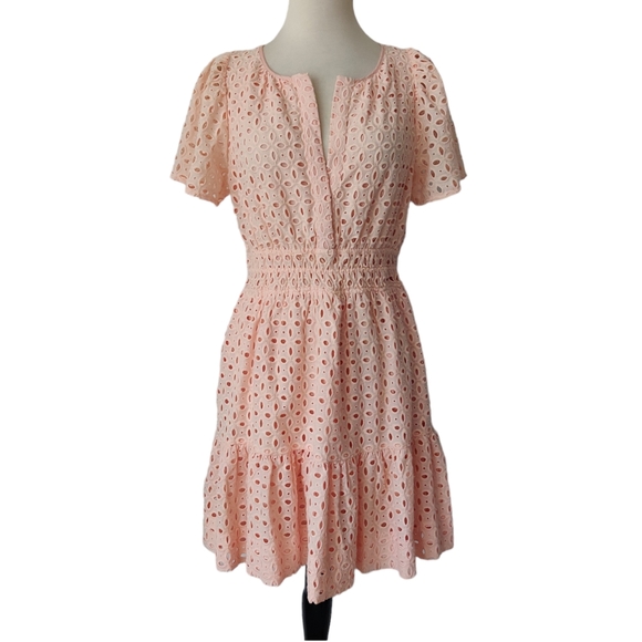 Anthropologie Dresses & Skirts - OPEN TO OFFERS ANTHROPOLOGIE Somerset Mini Dress Eyelet Edition in Pink Size S